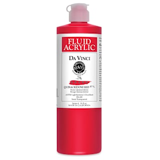 Da Vinci Fluid Acrylics - Quinacridone Red, 16 oz bottle