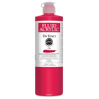 Da Vinci Fluid Acrylics - Rose Madder Quinacridone, 16 oz bottle