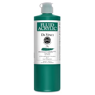Da Vinci Fluid Acrylics - Phthalo Green, 16 oz bottle