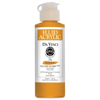 Da Vinci Fluid Acrylics - Yellow Ochre, 4 oz bottle
