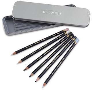 Derwent Artists Pencil Set - Black and White Colors, Set of 6