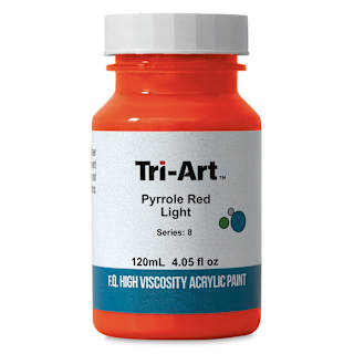 Tri-Art High Viscosity Artist Acrylic - Pyrrole Red Light, 120 ml jar