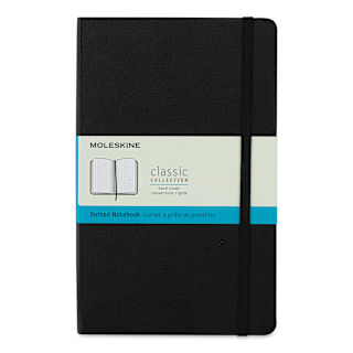 Moleskine Classic Hardcover Notebook - Black, Dotted, 8-1/4" x 5"