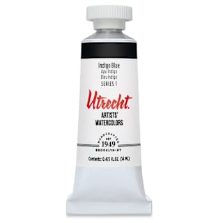 Utrecht Artists' Watercolor Paint - Indigo Blue, 14 ml tube