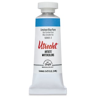 Utrecht Artists' Watercolor Paint - Cerulean Blue, 14 ml tube