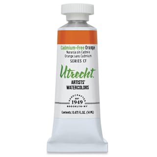 Utrecht Artists' Watercolor Paint - Cadmium-Free Orange, 14 ml Tube