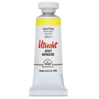 Utrecht Artists' Watercolor Paint - Lemon Yellow, 14 ml tube