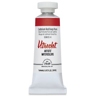 Utrecht Artists' Watercolor Paint - Cadmium Red Deep, 14 ml tube