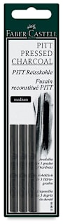 Faber-Castell Pitt Compressed Charcoal Sticks - Medium, Pkg of 3