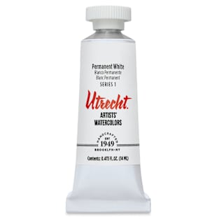 Utrecht Artists' Watercolor Paint - Permanent White, 14 ml tube