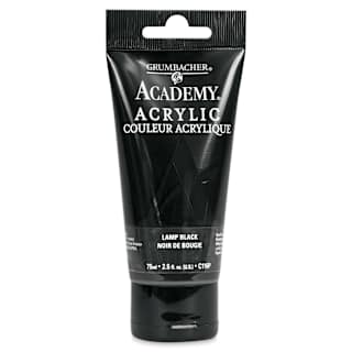 Grumbacher Academy Acrylic - Lamp Black, 75 ml tube