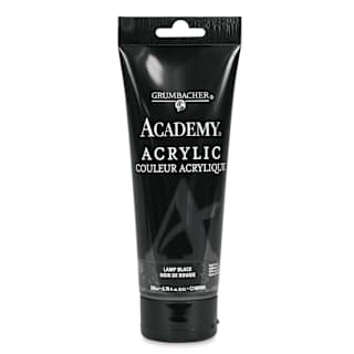 Grumbacher Academy Acrylic - Lamp Black, 200 ml tube