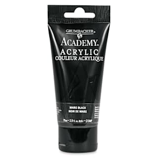 Grumbacher Academy Acrylic - Mars Black, 75 ml tube