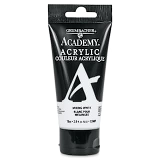 Grumbacher Academy Acrylic - Mixing White, 75 ml tube
