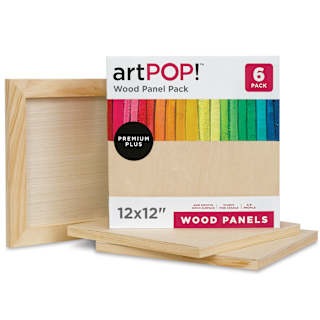 artPOP! Wood Panel Pack - 12" x 12", Pkg of 6