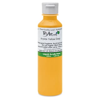 Tri-Art Liquid Artist Acrylics - Arylide Yellow Deep, 120 ml bottle