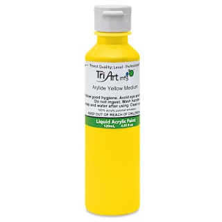 Tri-Art Liquid Artist Acrylics - Arylide Yellow Medium, 120 ml bottle
