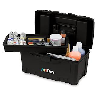 ArtBin Twin Top Storage Box - Black, With Lift-out Tray