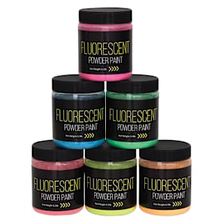 Richeson Powder Tempera Paint - Fluorescent Set of 6, 1/2 lb jars