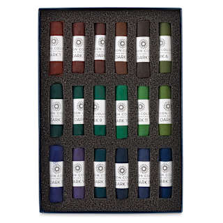 Unison Handmade Pastel Set - Dark Colors, Set of 18, Full Stick