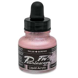 Daler-Rowney FW Acrylic Pearlescent Liquid Acrylic Artist's Ink - 1 oz, Platinum Pink
