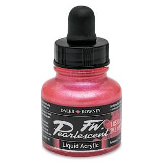 Daler-Rowney FW Acrylic Pearlescent Liquid Acrylic Artist's Ink - 1 oz, Hot Mama Red