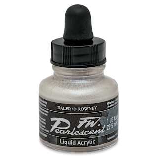 Daler-Rowney FW Acrylic Pearlescent Liquid Acrylic Artist's Ink - 1 oz, White Pearl