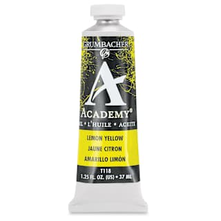 Grumbacher Academy Oil Color - Lemon Yellow, 37 ml tube