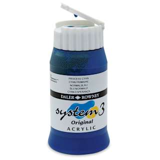 Daler-Rowney System3 Acrylic - Process Cyan, 500 ml bottle