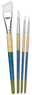 Princeton Snap! White Taklon Brush Set - Short Handle, Set of 4
