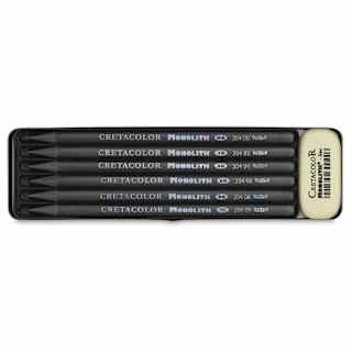 Cretacolor Monolith Woodless Pencil Set - Tin Box, Set of 7