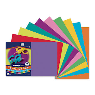 Pacon Tru-Ray Construction Paper - 12" x 18", Assorted Brights, 50 Sheets