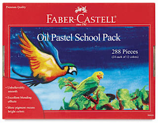 Faber-Castell Grip Oil Pastel Set - Assorted Colors, Classroom Pack, Set of 288