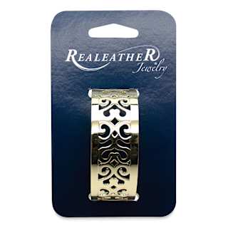 Realeather Filigree Bracelet - Gold Palermo, 1" Wide