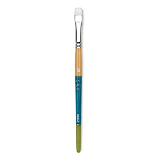 Princeton Snap! White Taklon Brush - Bright Shader, Short Handle, Size 10