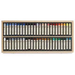 Sennelier Oil Pastel Set - Assorted Colors, Wood Box, Set of 50