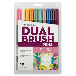 Tombow Dual Brush Pens - Set of 10, Cottage Colors