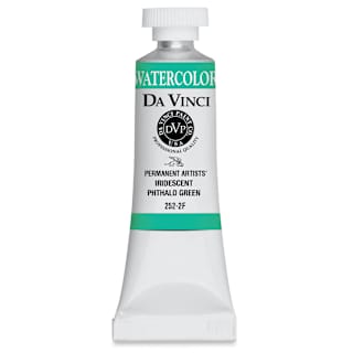 Da Vinci Artists' Permanent Watercolor - Iridescent Phthalo Green, 15 ml tube