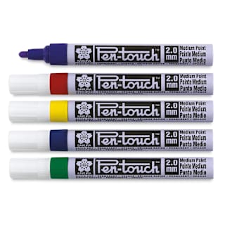 Sakura Pen-Touch Paint Marker Set - Set of 5, Assorted Colors, Medium Tip