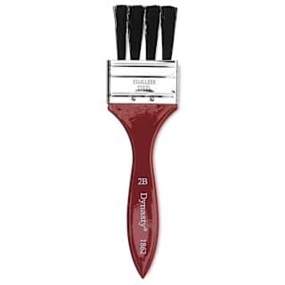 Dynasty Red-Letter Black Bristle Brush - Firm Grainer Flat, Long Handle