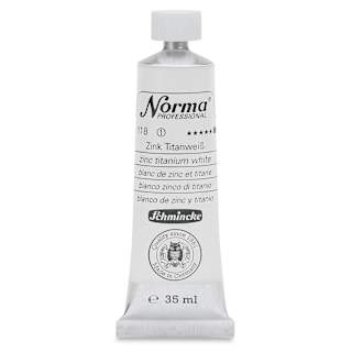 Schmincke Norma Professional Oil Paint - Zinc Titanium White, 35 ml, Tube