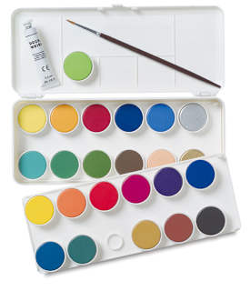 Grumbacher Watercolor Pans - Opaque Pan, Set of 24 colors