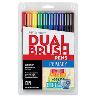 Tombow Dual Brush Pens - Set of 10, Primary Colors