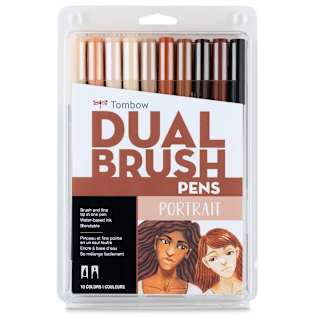 Tombow Dual Brush Pens - Set of 10, Portrait Colors