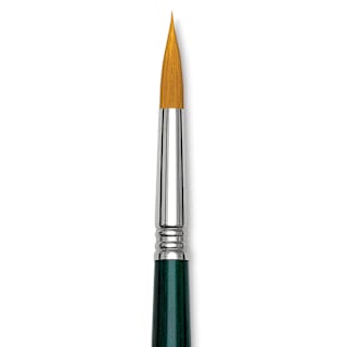 Escoda Barroco Toray Gold Synthetic Brush - Round, Long Handle, Size 6