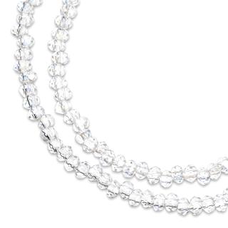 John Bead Crystal Lane Rondelle Bead Strands - Crystal, Transparent, AB, 7"