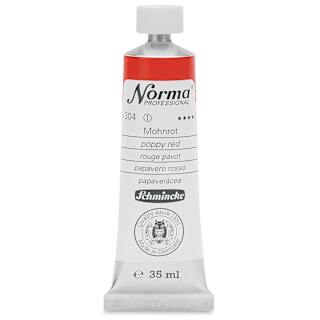 Schmincke Norma Professional Oil Paint - Poppy Red, 35 ml, Tube
