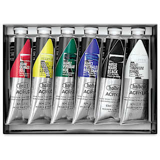 Holbein Heavy Body Artist Acrylics - Set of 6, Basic Colors, 60 ml