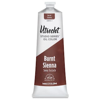 Utrecht Studio Series Oil Paint - Burnt Sienna, 200 ml tube