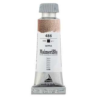Maimeri Blu Artist Watercolor - Sepia, 12 ml Tube
